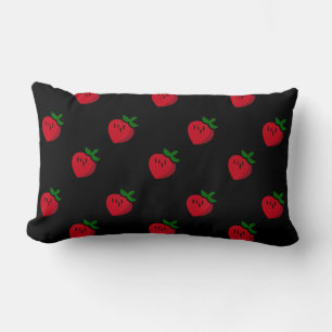 Cute Red Cartoon Strawberries for Vegetarians Lendenkissen