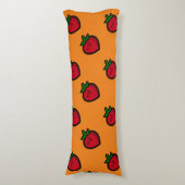 Cute Red Cartoon Strawberries for Vegetarians Seitenschläferkissen (Vorderseite Vertikal)