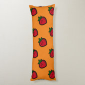 Cute Red Cartoon Strawberries for Vegetarians Seitenschläferkissen (Rückseite (Vertikal))