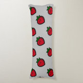 Cute Red Cartoon Strawberries for Vegetarians Seitenschläferkissen (Vorderseite Vertikal)