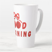 Cute Red Cherry Bow Good Morning Coffee Mug Milchtasse (Rechte Ecke)