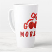 Cute Red Cherry Bow Good Morning Coffee Mug Milchtasse (Linke Ecke)