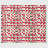 Cute red cherry pattern  geschenkpapier (Flach)