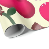 Cute red cherry pattern  geschenkpapier (Rolleneckpunkt)