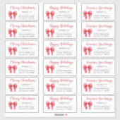 Cute Red Christmas Bow Holiday Address Labels (Blatt)
