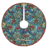 Cute red coquette bows stained glass custom polyester weihnachtsbaumdecke (Vorderseite)