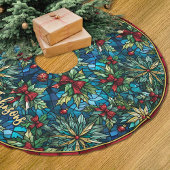 Cute red coquette bows stained glass custom polyester weihnachtsbaumdecke