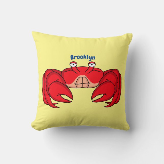 Cute red crab cartoon illustration  kissen (Vorderseite)