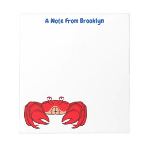 Cute red crab cartoon illustration notizblock