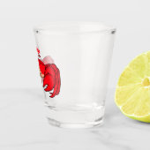Cute red crab cartoon illustration schnapsglas (Rechts)