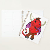Cute Red Devil Character Thinking Mischievous Planer (Anzeige)