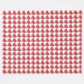 Cute Red Drawn Hearts Pattern Fleecedecke (Vorderseite (Horizontal))