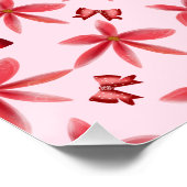 Cute Red Floral Heart Pattern Seamless Girly  Poster (Ecke)