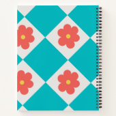 Cute Red flowers Personalized Name Spiral Notebook Notizblock (Rückseite)