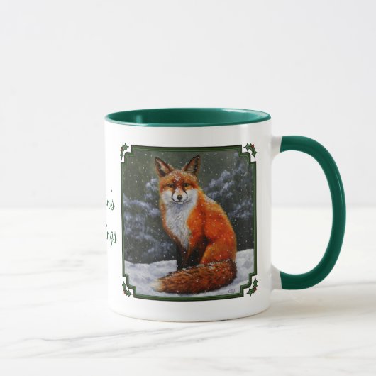 Cute Red Fox in Winter Snow Tasse (Rechts)