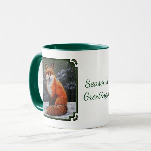 Cute Red Fox in Winter Snow Tasse (Vorderseite Links)