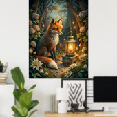 Cute Red Fox Poster (Heimbüro)