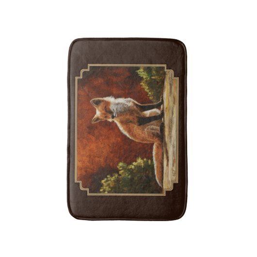 Cute Red Fox Sitting In the Sun Badematte (Vorderseite Vertikal)