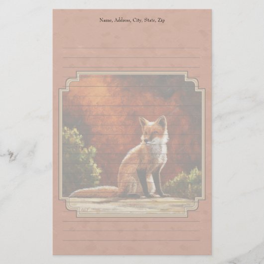 Cute Red Fox Sitting In the Sun Briefpapier (Vorderseite)