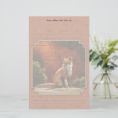 Cute Red Fox Sitting In the Sun Briefpapier (Stehend Vorderseite)