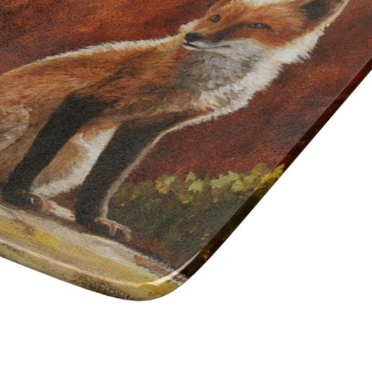 Cute Red Fox Sitting In the Sun Schneidebrett (Ecke)