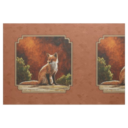 Cute Red Fox Sitting In the Sun Stoff (Fat Quarter (45,7 x 55,9 cm))