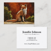 Cute Red Fox Sitting In the Sun Visitenkarte (Vorne/Hinten)