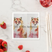 Cute Red Fox Wedding Decor Serviette Napkins (Beispiel)