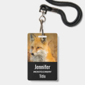 Cute Red Fox Wilderness Nature Fotograf Ausweis (Vorderseite mit Lanyard)