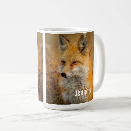 Cute Red Fox Wilderness Nature Fotograf Kaffeetasse (VorderseiteRechts)