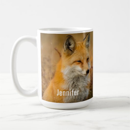 Cute Red Fox Wilderness Nature Fotograf Kaffeetasse (Links)