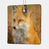 Cute Red Fox Wilderness Nature Fotograf Keramikornament (Links)