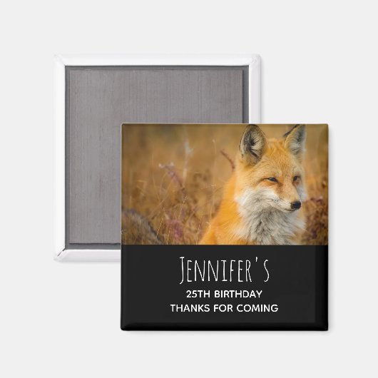 Cute Red Fox Wilderness Nature Fotograf Magnet (Vorderseite/Rückseite)