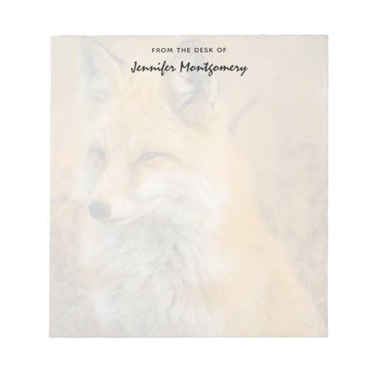 Cute Red Fox Wilderness Nature Fotograf Notizblock (Vorderseite)