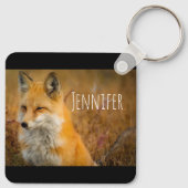 Cute Red Fox Wilderness Nature Fotograf Schlüsselanhänger (Rückseite)