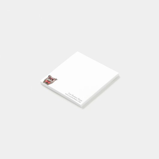 cute red glasses raccoon post-it klebezettel (angewinkelt)