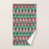 Cute red green abstract aztec pattern badhandtuch set (Handtuch)