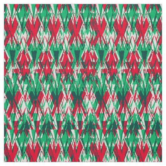 Cute red green abstract aztec pattern stoff (Muster)