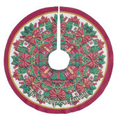 Cute red green festive christmas pattern custom polyester weihnachtsbaumdecke (Vorderseite)