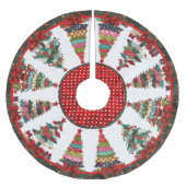 Cute red green patchwork christmas trees printed polyester weihnachtsbaumdecke (Vorderseite)