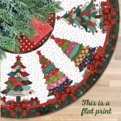Cute red green patchwork christmas trees printed polyester weihnachtsbaumdecke