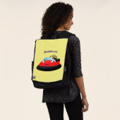 Cute red happy hovercraft cartoon rucksack (Ausgewaschen)