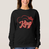 Cute Red Heart King Queen Valentines Day Matching  Sweatshirt (Vorderseite)