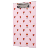 Cute Red Hearts Seamless Love Pattern on Pink Klemmbrett (Links)