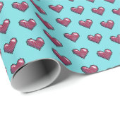 Cute Red Hearts Valentine's Day 80s Retro Pattern Geschenkpapier (Rolleneckpunkt)