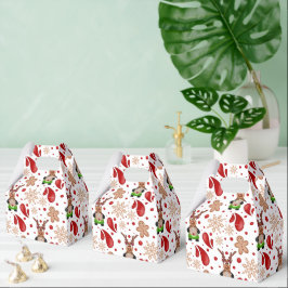 Cute Red Holiday Christmas Reindeer Geschenkschachtel