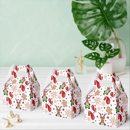 Cute Red Holiday Christmas Reindeer Geschenkschachtel (Zahlreiche)