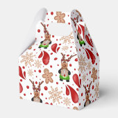 Cute Red Holiday Christmas Reindeer Geschenkschachtel (Rückseite)