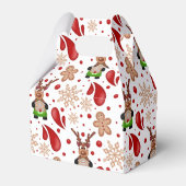 Cute Red Holiday Christmas Reindeer Geschenkschachtel (Vorderseite)