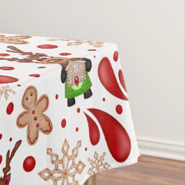 Cute Red Kids Christmas Reindeer Tischdecke